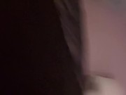 Uncut amateur trans female toy masturbation and pee play