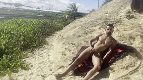 dan walking and jerking of at the beach