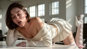 after work, i’m always fucking my 18-year-old secretary. her tight, hot pussy loves taking my cock[ai]