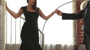 Kimberly Kane Strikes the Ass of Christian with Her Strapon