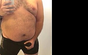 Fat Bear Stroking His Big Cock