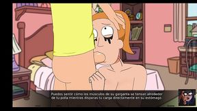 Con condon no cuenta, LE AYUDO A SUMMER A PRACTICAR SUS MAMADAS Y ME CORRO EN SU BOCA - Rick y Morty Game/Clip