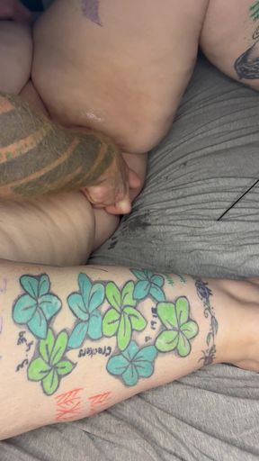 Horny bbw takes large dildo