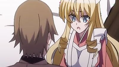 Thick blonde maid with huge knockers rides a dick like a pro in censored cartoon