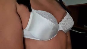 White Lace and Satin 90s Bra
