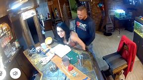 Petite wife gets caught with motocross champ while they're both getting