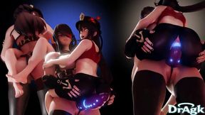 Beidou Has Strenght to Carry Petite Hu Tao (Genshin Impact porn) [DrAgk]