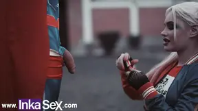Superman introduces Harley Quinn's bat through the anus to save the world.