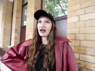 GERMAN SCOUT - Skinny Ukrainian Beauty Mari Moon inadvertently cum in eye at Pick Up Casting Screw in Berlin