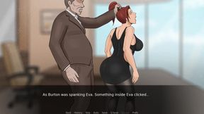 Eva's Ecstasy Gameplay #05 Busty Redhead Is Trained by the Boss to Be Submissive.