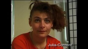 Shy girl do blowjob in front of camera