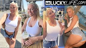 Meeting The Beautiful Blonde Sienna Day In Barcelona