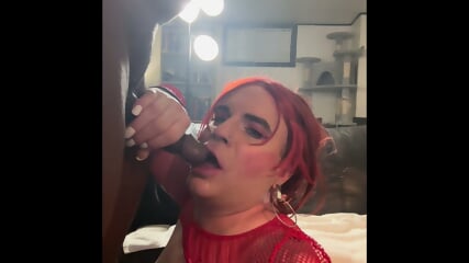 Spun White Sissy Serves The BNWO And Sucks BBC Till They Get To Taste Cum