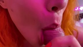 POV Red Head Pounds Big Cock While Gagging on Loads