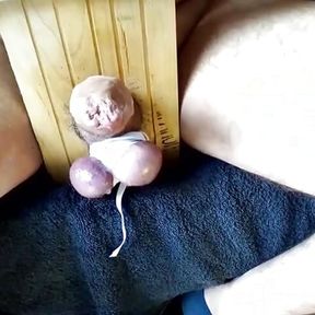 Jerking, Balls Tied &amp; Separated, Ruined Cum Squeeze