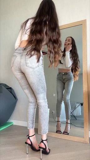 Nonchalant Casual Jeans Wetting Desperation