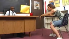 Jeans-Clad Babe With Stunning Natural Tits Takes A Big Cock Deeply