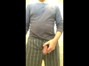 woke up hard cut cock had to pee and shoot cum to desparate relief