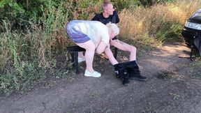 A Neighbor Sucks My Dick in a Public Park on a Bench Until I Cum