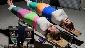 Cummification Bondage Tickling Orgasms for Ami Mercury & Catherine Sterling, Mummified - Vetwrap Bound - Barefoot, Soles Exposed! WMV File Version