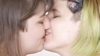Bushy big tit dyke getting her butt and twat licked during 3 way
