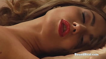 Tied Up Lesbian Slave In Bondage Whipped While Madame Orgasms