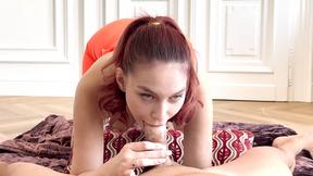 ”Prick hungry teen swallowed big dick & gave a perfect sloppy blowjob”