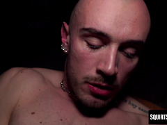 Tatted Phoenix Leo flaunts his huge throbbing cock in close up solo