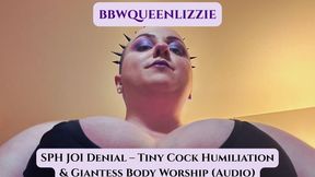 BBWQueenLizzie | SPH JOI Denial | Tiny Cock Humiliation & Giantess Body Worship (Audio)