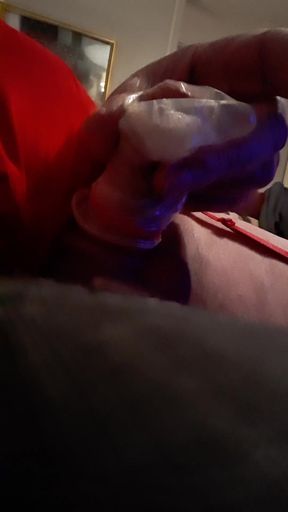 Spanking into a condom