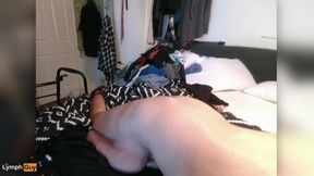 Disabled amputee is horny so he creampies his fave toy