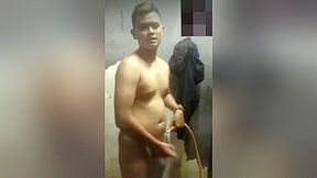 Malaysian man very horny before shower