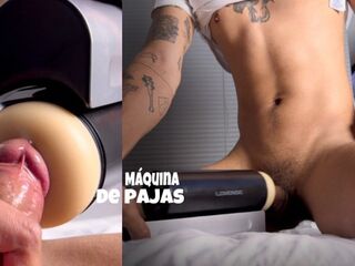 MACHINE! That babe hadn't masturbated for days and her milk came out thick