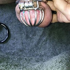 POV from big to micro chastity cage