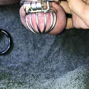 POV from big to micro chastity cage