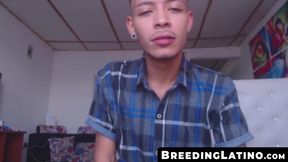 BreedingLatino.com - Pretty amateur Juan jerks his big dick with both hands