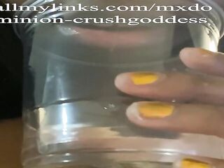 spitting in cup