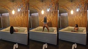 dancing in the jacuzzi