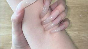 #188 - Scratching my wrists with natural long nails