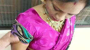 Cute Newly Married Bhabhi Hard Blowjob fucking hard and nude sex in Saree