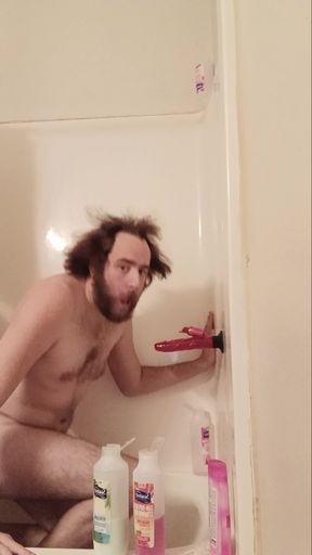 Giving my dildo a blowjob