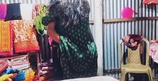 Hardcore Fuck with green suit collage girl with Big Tits in room.