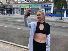 Amateur blonde paid money for anal sex in public