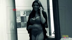 Lonely housewife dresses like a slut to welcome her big cock