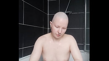 Full head shave &amp_ shower