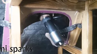 Twink Bound to Stroking Bench for BDSM Cock Milking