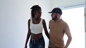 Jenny Pretinha - A 20yo dark-skinned beauty with perfect breasts pays for a trip with rough anal sex for a guy with a huge cock AT018