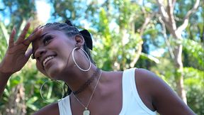 Jenny Pretinha - A 20yo dark-skinned beauty with perfect breasts pays for a trip with rough anal sex for a guy with a huge cock AT018