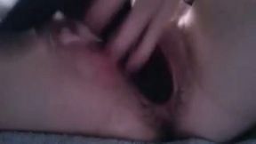 Lovely amateur married bitch sticks a dildo in her dimple