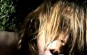 Bondage sex with a tranny outdoor